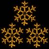 vidaXL Silueta vianočnej vločky s LED 3 ks tepl&eacute; biele 59x59 cm