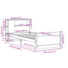 vidaXL Posteľ s knižnicou bez matraca 100x200 cm borovicový masív
