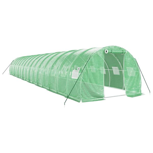 vidaXL Fóliovník s oceľovým rámom zelený 48 m² 16x3x2 m