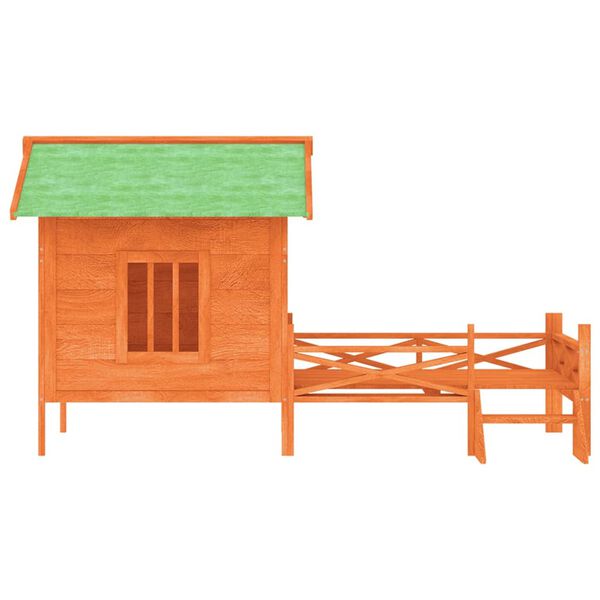 vidaXL Koterec pre psa hnedý 159x120x88,5cm borovicový masív