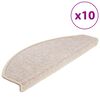 vidaXL Schodov&eacute; rohože 10 ks 65x24x4 cm b&eacute;žov&eacute;, polkruhov&eacute;, veľk&eacute;