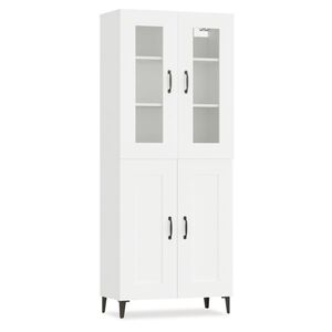 vidaXL Vysok&aacute; skrinka biela 69,5x34x180 cm spracovan&eacute; drevo