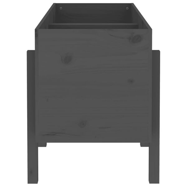 vidaXL Záhradný vyvýšený záhon sivý 121x50x57 cm masívna borovica