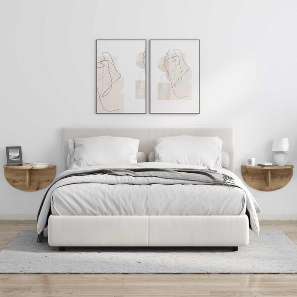 vidaXL Stenn&aacute; polica N&aacute;stenn&yacute; 2 pcs Remeseln&yacute; dub 48 x 24 x 24 cm