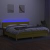 vidaXL Posteľ boxsping s matracom a LED zelen&aacute; 200x200 cm l&aacute;tka