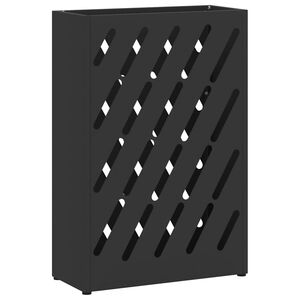 vidaXL Stojan na d&aacute;ždniky Čierna 28 x 12 x 41 cm Oceľ
