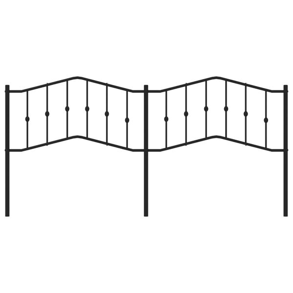 vidaXL Kovové čelo postele čierne 200 cm