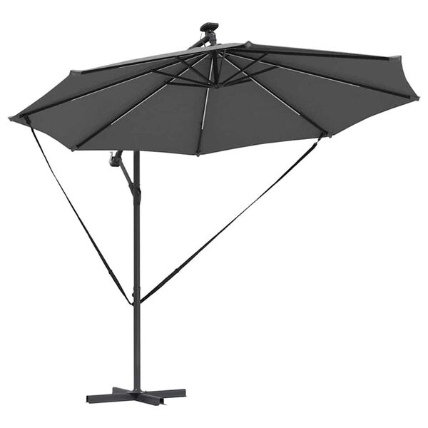 vidaXL Kantileverový banánový parasol Antracit 294 x 294 x 248 cm