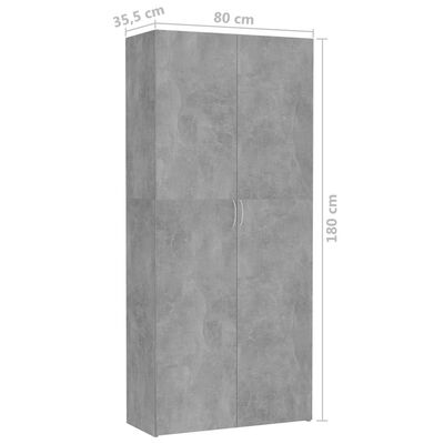 vidaXL Úložná skrinka, betónovo sivá 80x35,5x180 cm, kompozitné drevo