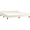 vidaXL Posteľný rám s čelom bez matraca krémový 200x200 cm