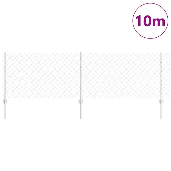 vidaXL Plot s podperou Strieborn&aacute; 0,8 x 10 m Oceľ