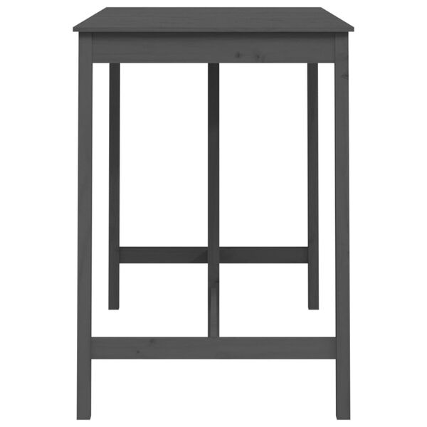 vidaXL Barový stolík sivý 140x80x110 cm borovicový masív