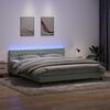 vidaXL Box Spring Posteľ s matracom a LED Svetlosiv&aacute; 180x220 cm Zamat