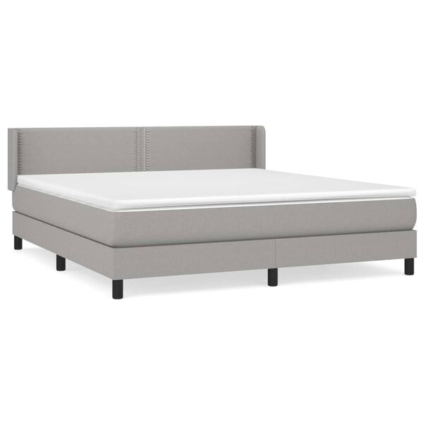 vidaXL Boxspring posteľ s matracom svetlosiv&aacute; 100x200 cm l&aacute;tka