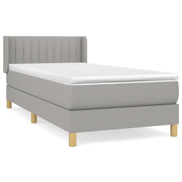 vidaXL Boxspring posteľ s matracom bledosiv&yacute; 100x200 cm l&aacute;tka