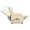 vidaXL Zdv&iacute;hacie mas&aacute;žne skl&aacute;pacie kreslo kr&eacute;mov&eacute; umel&aacute; koža