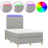 vidaXL Boxspring posteľ s matracom a LED, svetlosiv&aacute; 120x190 cm, l&aacute;tka
