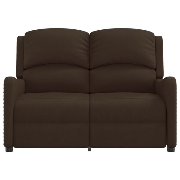 vidaXL 2-miestne sklápacie masážne kreslo, hnedé, lesklá umelá koža