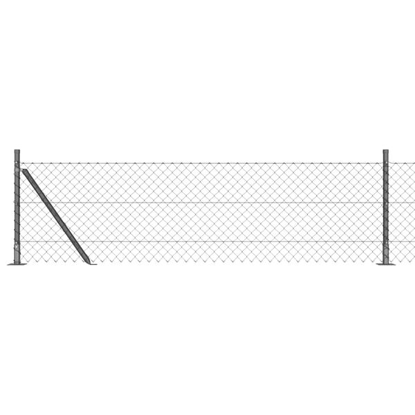 vidaXL Stĺp na plot. Sivá 25 x 0,4 m (mesh 60 x 60 mm) Ocel a PVC