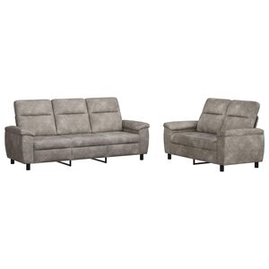 vidaXL Sada pohoviek 2 pcs Svetlosiv&aacute; Faux semi&scaron;ov&aacute; koža