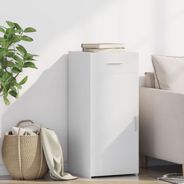 vidaXL Komoda biela 40x42,5x93 cm kompozitn&eacute; drevo