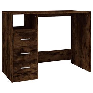 vidaXL Stol&iacute;k so z&aacute;suvkami dymov&yacute; dub 102x50x76 cm spracovan&eacute; drevo