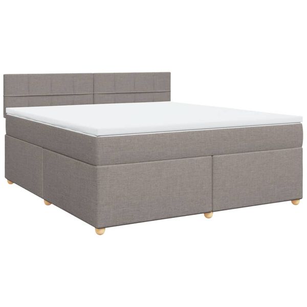 vidaXL Posteľn&yacute; r&aacute;m boxspring s matracom sivohned 180x200 cm l&aacute;tka