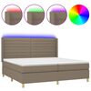 vidaXL Posteľ boxsping s matracom a LED sivohned&aacute; 200x200 cm l&aacute;tka
