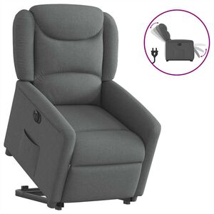 vidaXL Elektrick&eacute; zdv&iacute;hacie skl&aacute;pacie kreslo tmavosiv&eacute; l&aacute;tka