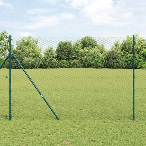 vidaXL Stĺp na plot. Siv&aacute; 50 x 1,6 m (36 mm pletivo) Ocel a PVC