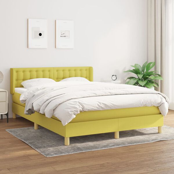 vidaXL Boxspring posteľ s matracom zelen&aacute; 140x190 cm l&aacute;tka