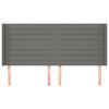 vidaXL Čelo postele so z&aacute;hybmi tmavosiv&eacute; 203x16x118/128 cm l&aacute;tka