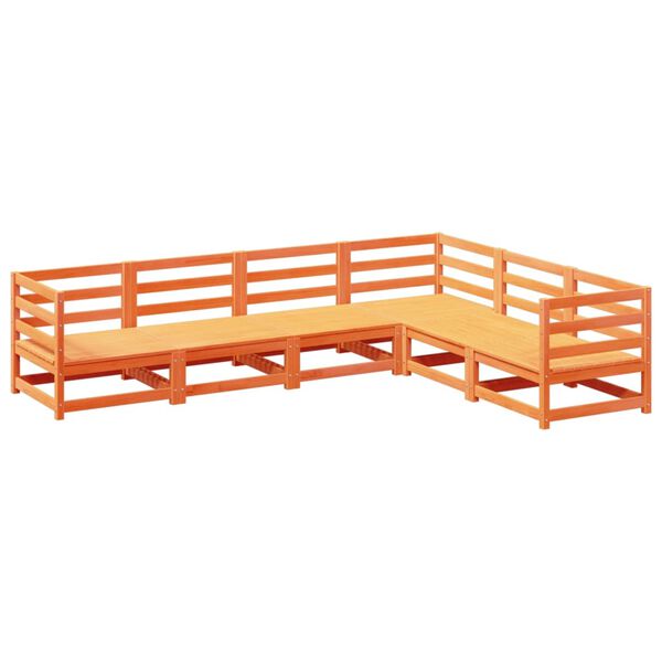 vidaXL 6-dielna z&aacute;hradn&aacute; sedacia s&uacute;prava voskovohned&aacute; borovicov&yacute; mas&iacute;v