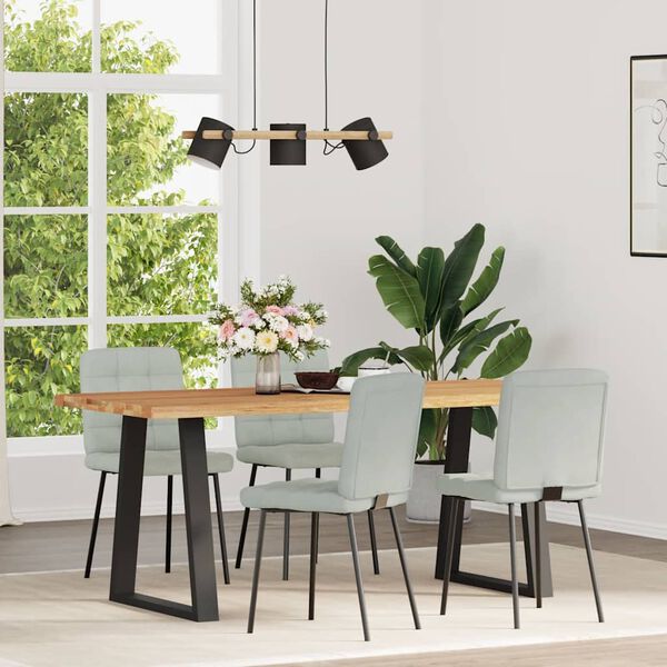 vidaXL Jedálenské stoličky 4 ks bledosivé zamatové