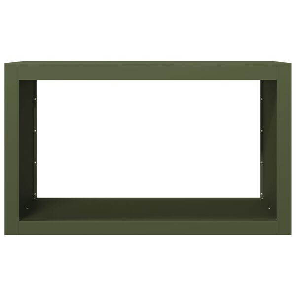 vidaXL Regál na krbové drevo, zelený 100x40x60 cm, oceľ