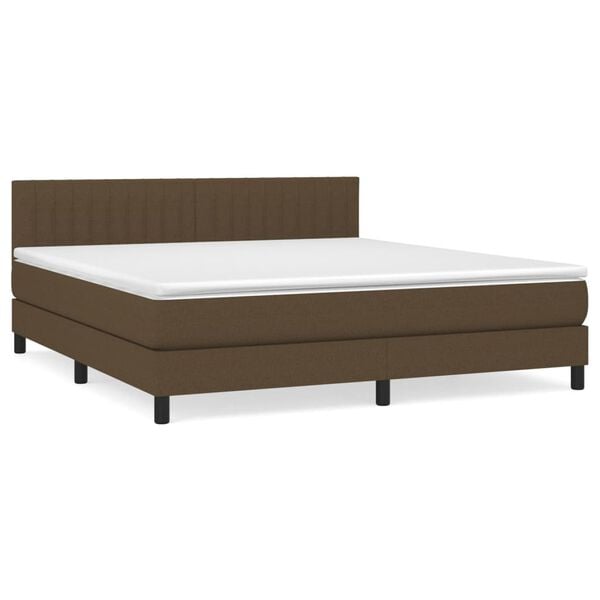 vidaXL Boxspring posteľ s matracom tmavohned&aacute; 180x200 cm l&aacute;tka