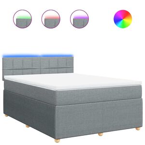 vidaXL Boxspring posteľ s matracom bledosiv&aacute; 140x200 cm l&aacute;tka