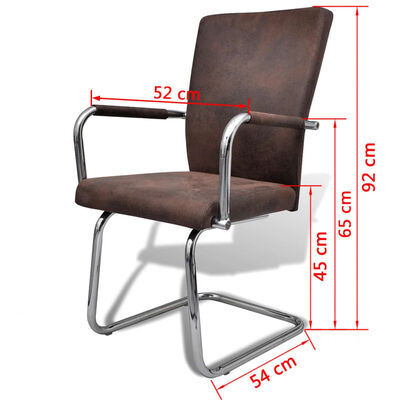 vidaXL Jedálenské stoličky, perová kostra 2 ks, hnedé, syntetická koža