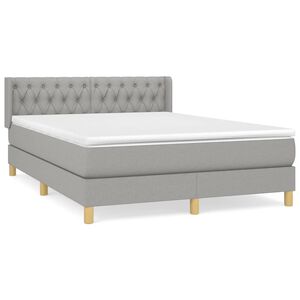 vidaXL Boxspring posteľ s matracom bledosiv&yacute; 140x190 cm l&aacute;tka