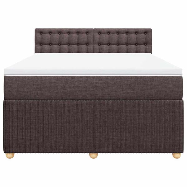 vidaXL Boxspring posteľ s matracom tmavohned&aacute; 140x190 cm l&aacute;tka