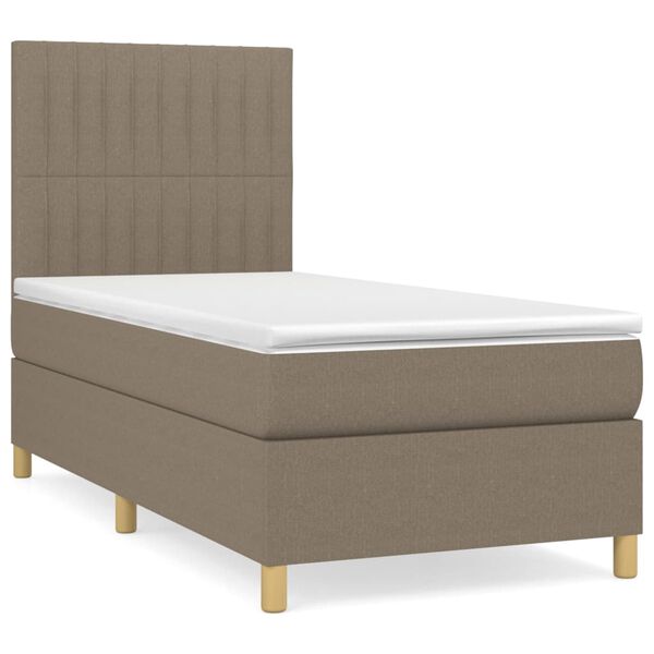 vidaXL Posteľn&yacute; r&aacute;m boxspring s matracom sivohned&yacute; 90x190 cm l&aacute;tka