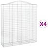 vidaXL Obl&uacute;kov&yacute; gabionov&yacute; k&ocirc;&scaron; 4 ks 200x50x220/240cm pozinkovan&eacute; železo