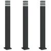 vidaXL Vonkaj&scaron;ie stojace lampy 3 ks čierna 110 cm hlin&iacute;k