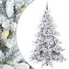 vidaXL Umel&yacute; Skl&aacute;pac&iacute; Vianočn&yacute; Stromček Biela 180 cm PVC a oceľ