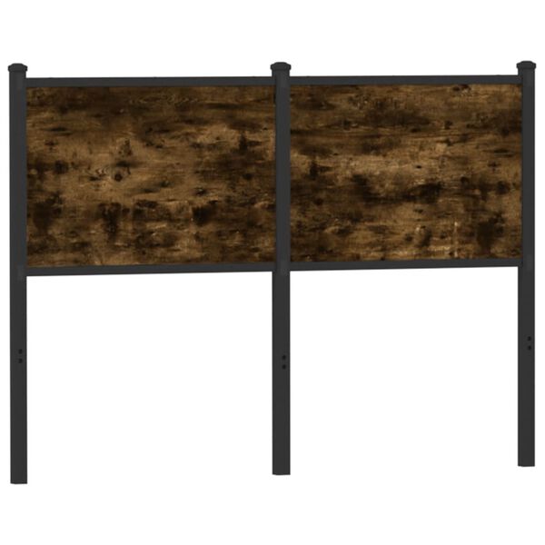 vidaXL Čelo postele, tmavý dub 120 cm, kompozitné drevo a oceľ