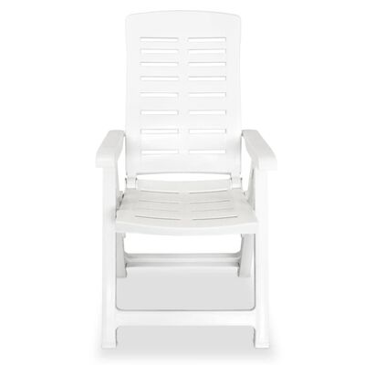 vidaXL Sklápacie záhradné stoličky 6 ks, plast, biele