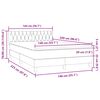 vidaXL Posteľn&yacute; r&aacute;m boxspring s matracom a LED tmavosiv&yacute; 140x220 cm zamat