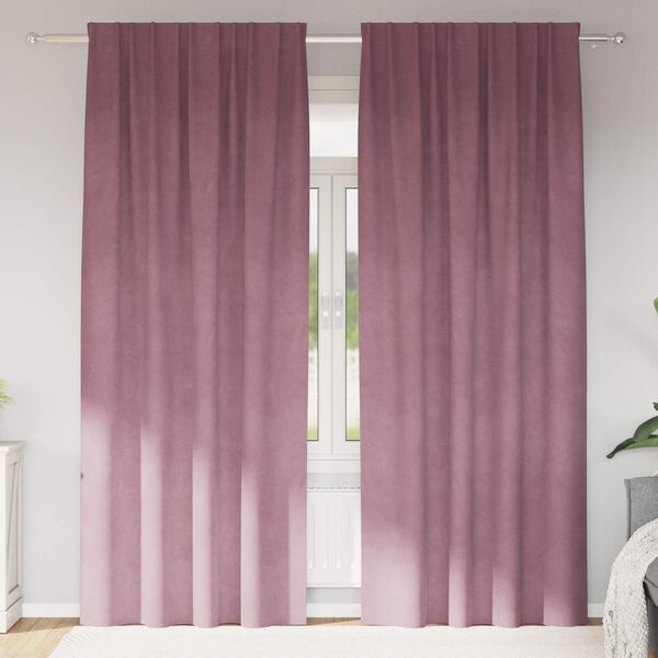 vidaXL Zatemňovacie z&aacute;vesy 2 pcs Tmavo ružov&aacute; 140 x 245 cm Zamat