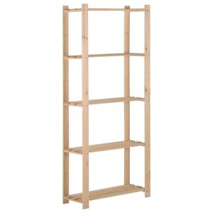 vidaXL &Uacute;ložn&yacute; reg&aacute;l s 5 policami 80x28,5x170 cm borovicov&yacute; mas&iacute;v
