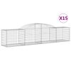 vidaXL Obl&uacute;kov&yacute; gabionov&yacute; k&ocirc;&scaron; 15 ks 300x50x60/80 cm pozinkovan&eacute; železo